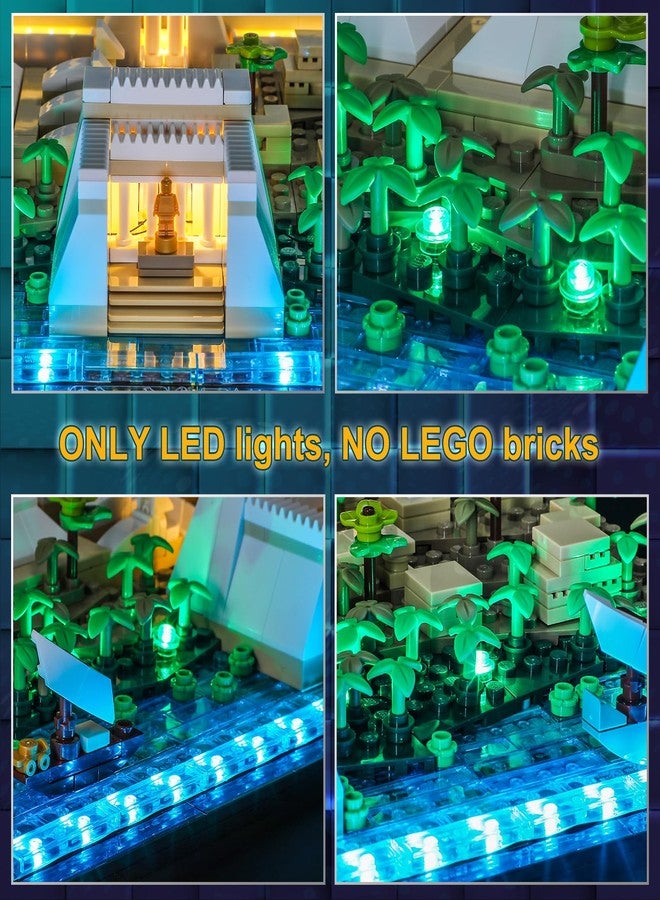 Vaodest مصباح LED من Vaodest لمجموعة Lego 21058 Architecture الهرم الأكبر في الجيزة، تصميم وتكوين متوافق مع الموديل 21058 (مصباح LED فقط، وليس مجموعة مكعبات البناء). - Image 5
